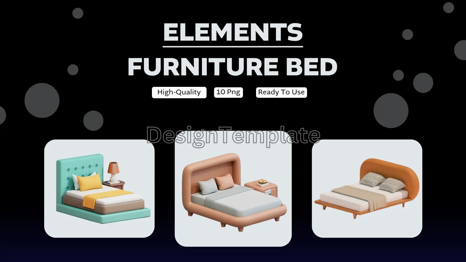 Restful Realms Vibrant 3D Bed Icons Set